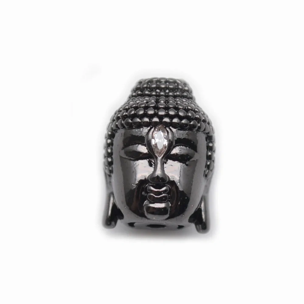 10x14mm Buddha Head Metal Copper Spacer CZ inlaied Loose Beads Multi Colors Charms DIY Jewelry Findings 20pcs/lot