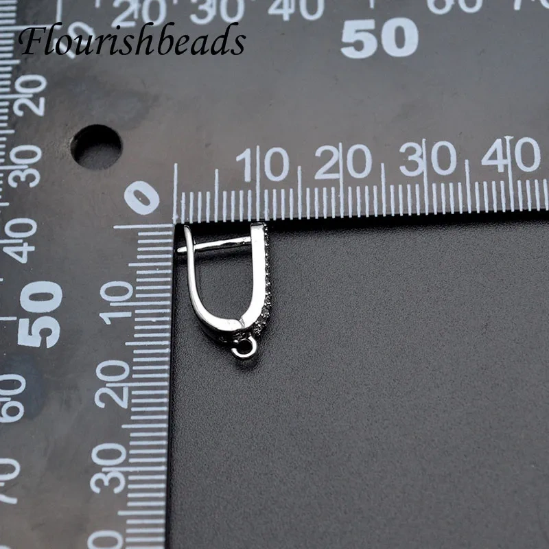 30pcs High Quality Multiple Rows Rhinestones Beads Paved Nickel Free Earring Hooks for DIY Jewelry Making Supplier