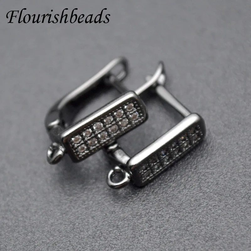 2022 New Fashion Earring Hooks Clasp Shvenzy DIY Jewelry Accessories Gold Plated Double Row Zircon Quality Supplies