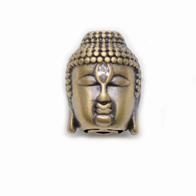 10x14mm Buddha Head Metal Copper Spacer CZ inlaied Loose Beads Multi Colors Charms DIY Jewelry Findings 20pcs/lot