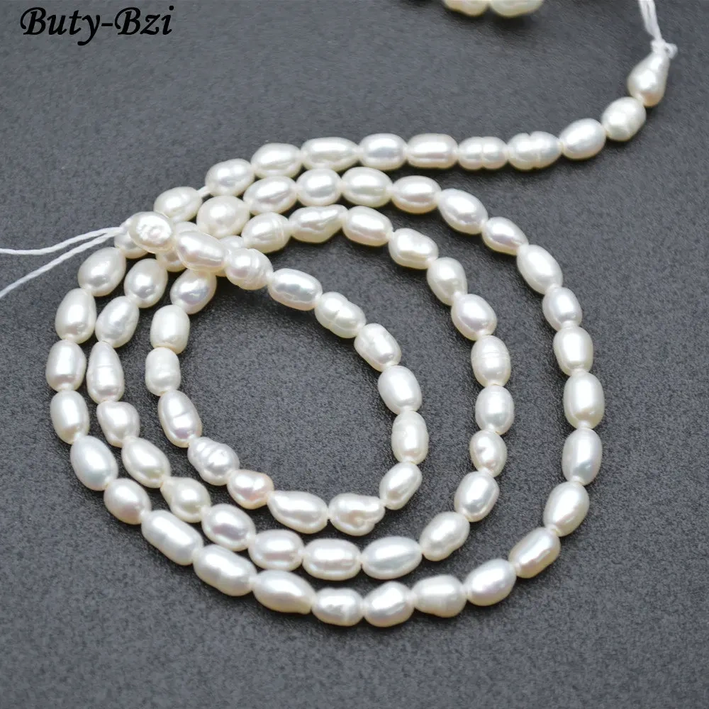 Natural White Fresh Water Pearl 3x5mm~4x6mm Rice Loose Beads DIY Jewelry Making Supplies