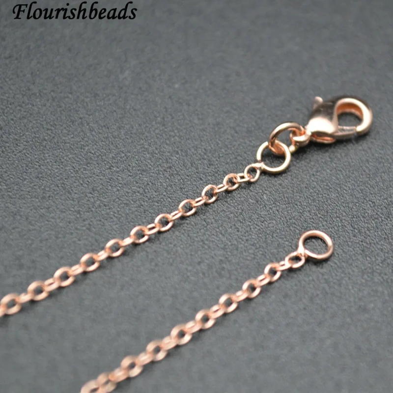 Anti-fading Nickle Free Metal Copper 1mm Tiny Pendant Necklace Chains 16 Inches Length DIY Jewelry Making Supplies 50pc/lot