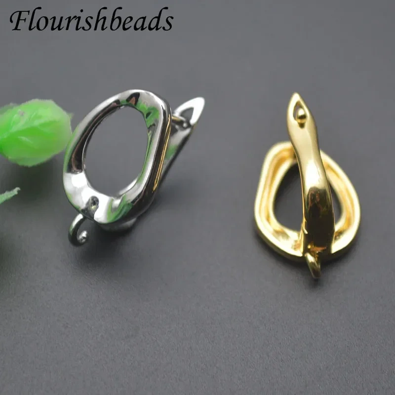 18k Real Gold Plated Smooth Waterwave Earring Hooks Clasp for DIYnickel Free Jewelry Making Accessories
