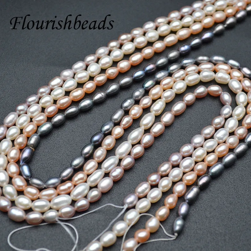 Natural White Fresh Water Pearl 4X6mm Rice Loose Beads Fit Fashion Jewelry making