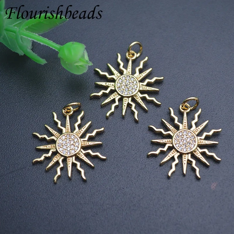 20mm Gold Color Sun Shape Charms Pendant for DIY Quality Earrings Necklace Jewelry Findings 20pcs/lot