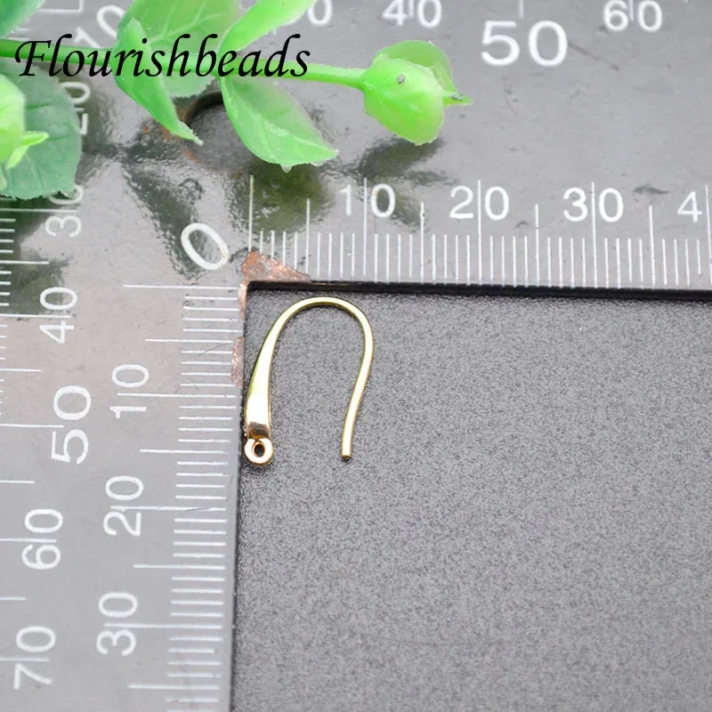 30pcs  Anti-rust Real Gold Color Plated Brass Zircon CZ Beads Paved Earrings Hook High Quality Jewelry Earrings Accessories