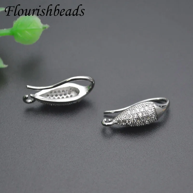 Paved Multi Row CZ Beads Simple Fashion Earrings with Hoop Ear Wire 18k Gold Accessories for DIY Jewelry Making 30pcs/lot