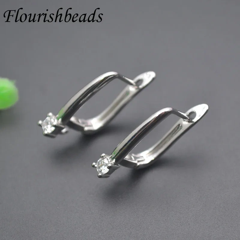 Jewelry Findings Rhodium Color  Basic Ear Wire Fastener Earring Hooks Accessories for Women DIY Earrings Making 30pcs/lot
