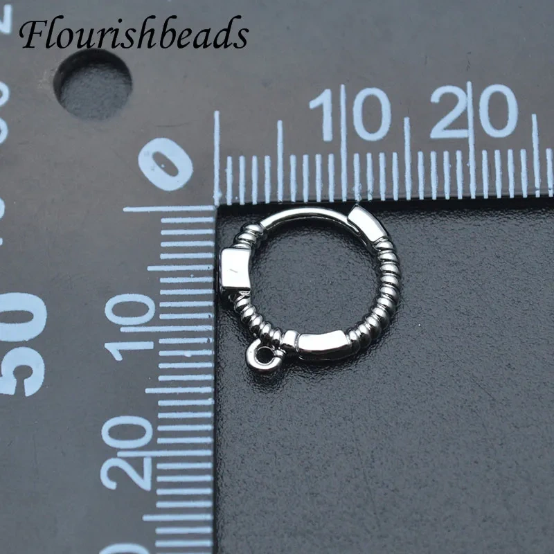 New Design Paved CZ Beads Round Shape Earring Hooks Gold Plated Jewelry Making Accessories Supplier 30pcs Per Order