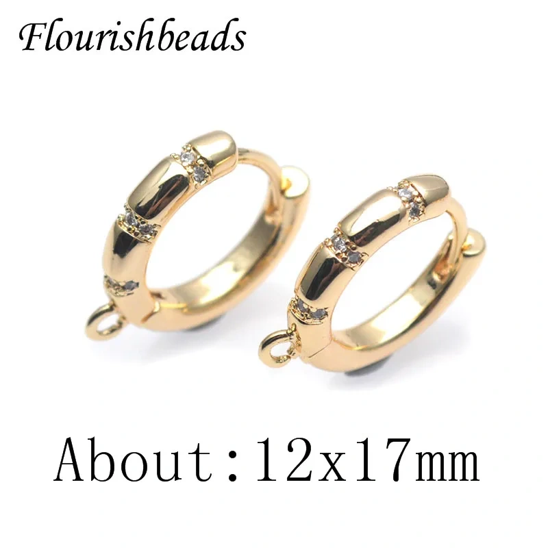 Multi Styles High Quality Gold Plated CZ Beads Paved Earring Hooks Schwenzy Jewelry Making Accessories Supplier 30pcs/lot