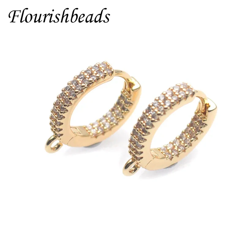 15x15mm Beautiful Design Real Gold Plated Nickel Free Round Shape Earring Hooks Quality Jewelry Findings 20pcs/lot
