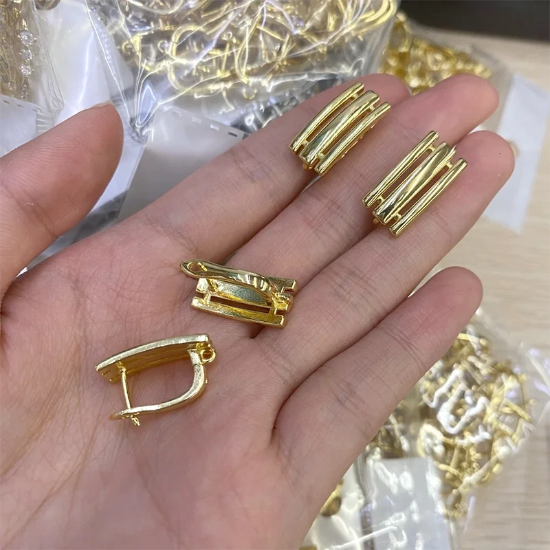 18k Gold Color Jewelry Findigns Nickel Free Anti Fading Earring Hooks Clasp for Handmade DIY Fashion Earrings