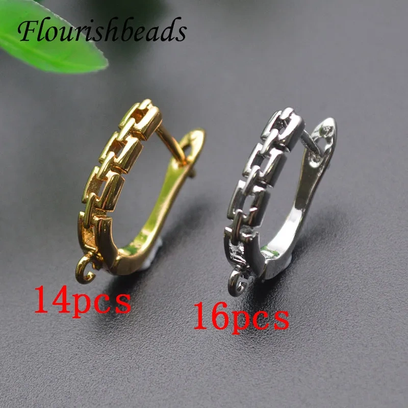 Color Remain Gold Plating Anti Rust CZ Beads Paved Earring Hooks for High Quality Jewelry Making Supplier 30pcs