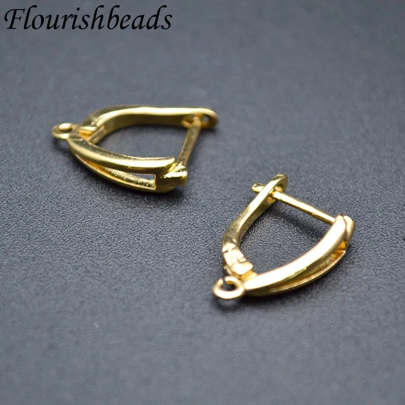 Gold Silver Color Nickel Free Triangle Shape Earring Hooks Earwire with Loops Accessories for DIY Dangle Earring Accessories
