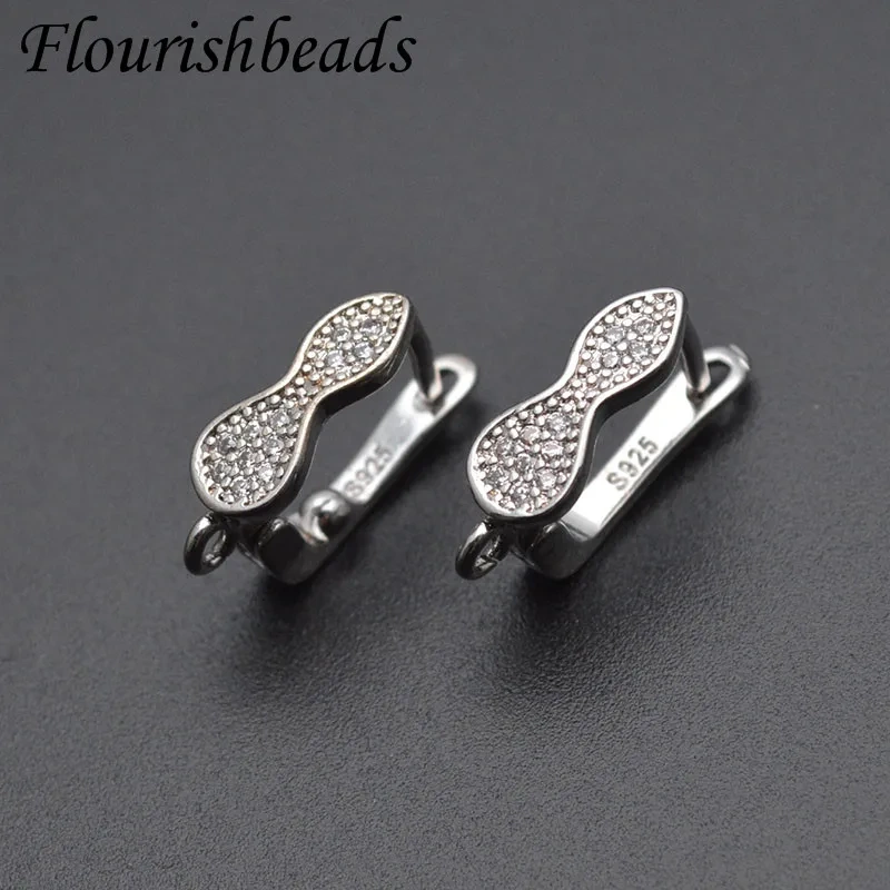 11x17mm Nickle Free Anti Rust Zircon Beads Paved Gourd Shape Earring Hooks for DIY High Quality Jewelry Making Parts 30pcs/lot