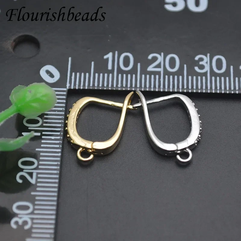 Flourishbead Handmade 18K Real Gold Plated Earwire Earring Hooks Clasp Accessories for DIY Nickel Free Jewelry Making 30pcs/lot