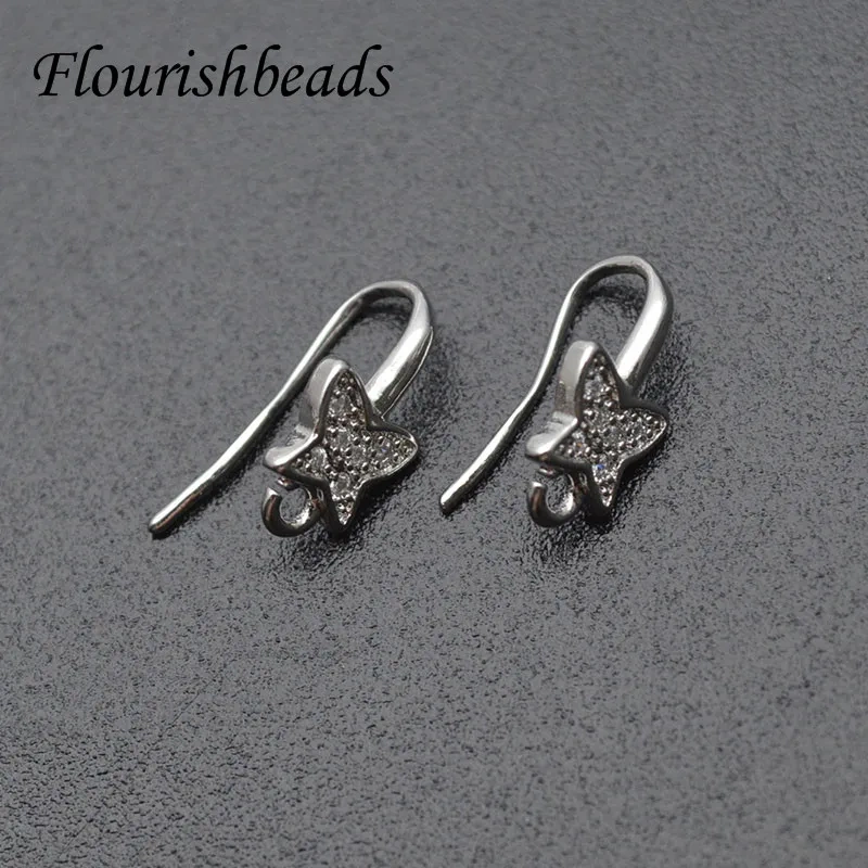 30pcs Nickle Free Multi Rhinestone Beads Metal Earrings Hooks Real Gold Plating Ear Wires for Jewelry Making Supplier