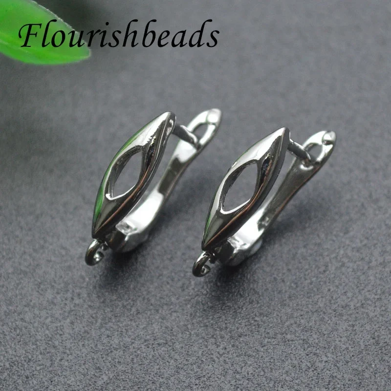 Wholesale DIY Earwire  Rhodium Color Earring Hooks Accessories for Handmade Luxury Dangle Women's Earring Making 30pcs/lot