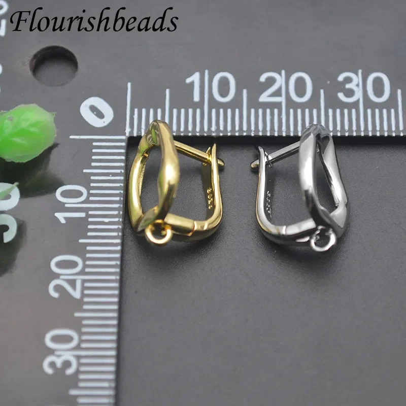 18k Real Gold Plated Smooth Waterwave Earring Hooks Clasp for DIYnickel Free Jewelry Making Accessories