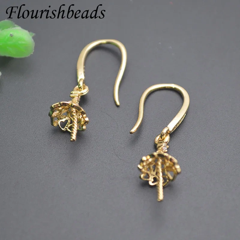 13x30mm Double Layered Stud Earrings Screw Pin Ear Wire Accessories for Women DIY Jewelry Making 30pcs/lot
