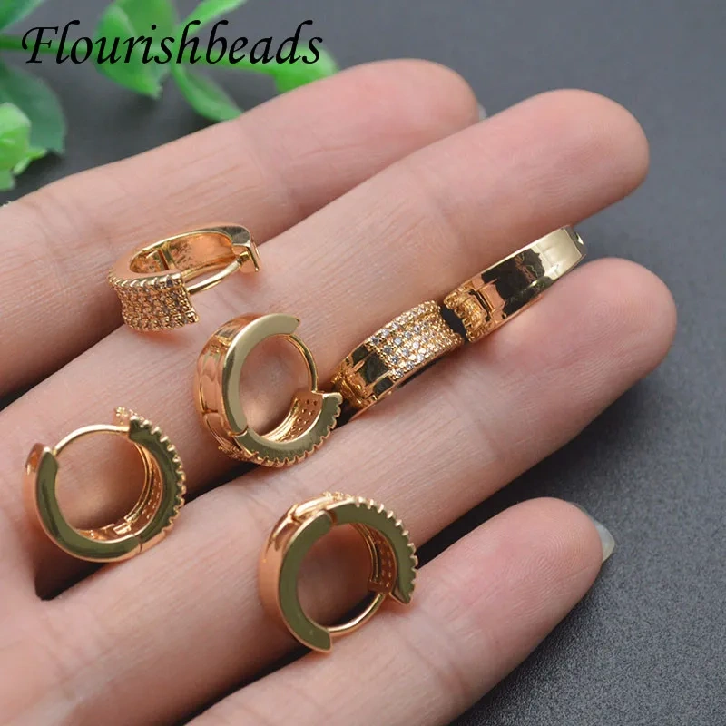 13x15mm Small Size Creative Gold Leverback Earring Hooks CZ Paved Jewelry Findings for  DIY Women Jewelry Making 20pcs/lot