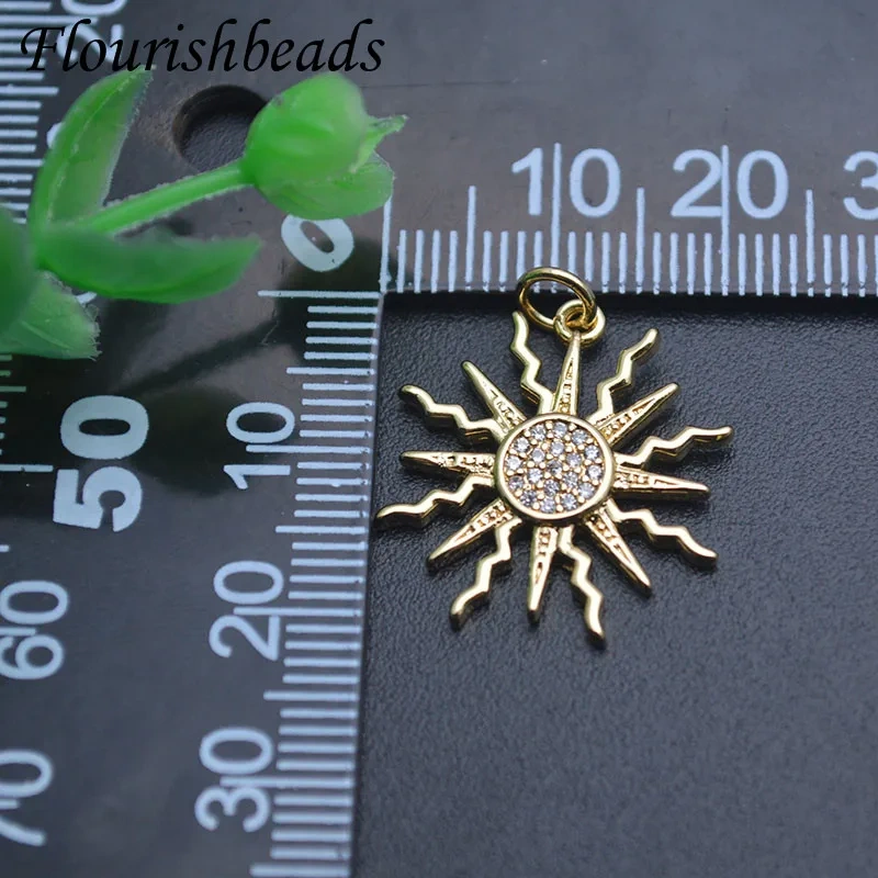 20mm Gold Color Sun Shape Charms Pendant for DIY Quality Earrings Necklace Jewelry Findings 20pcs/lot