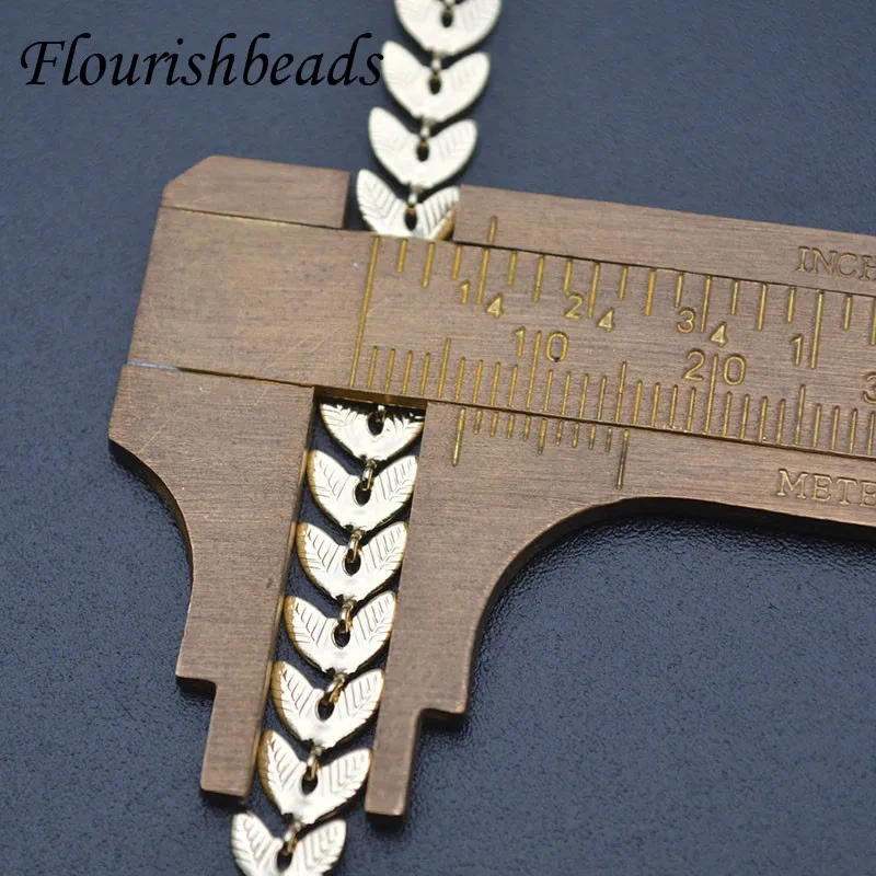 10 Meter Real Gold Plating Leaf Lip Heart Coin Shape Charm Link Chains DIY Handmade Accessories for Necklace Jewelry Making