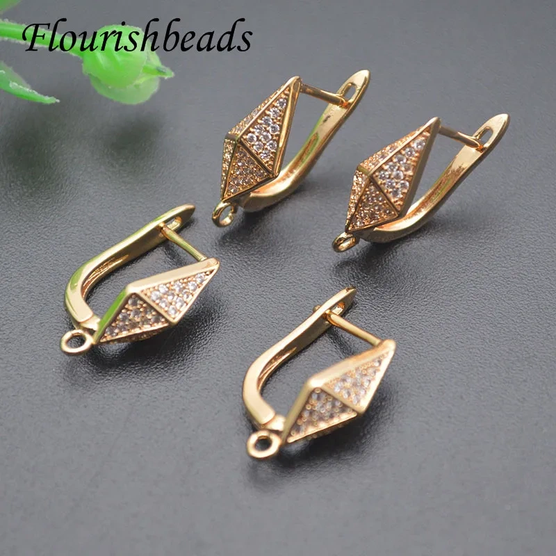 New Design Gold Plated Geometry Earring Hooks DIY Handmade High Quality Jewelry Accessories 20pcs/lot