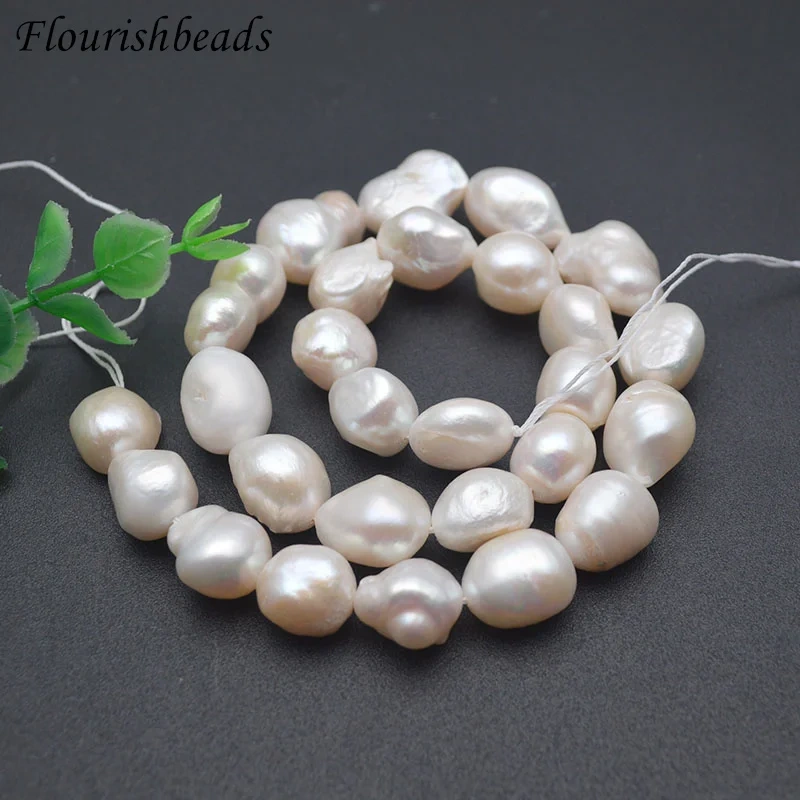 Natural White Freshwater Freedom Oval Shape Pearl Beads for Women DIY Making Jewelry Bracelet Accessories 10x12 -12x16mm