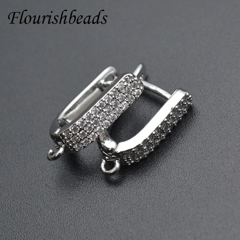30pcs High Quality Multiple Rows Rhinestones Beads Paved Nickel Free Earring Hooks for DIY Jewelry Making Supplier