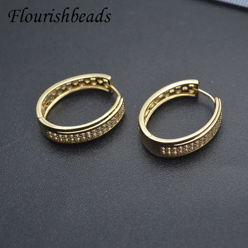Luxury Classic Gold Plated Earring Hook Shvenzy Ear Wire CZ Beads Paved Nickel Free Women Handmade DIY Accessories 10pcs/lot