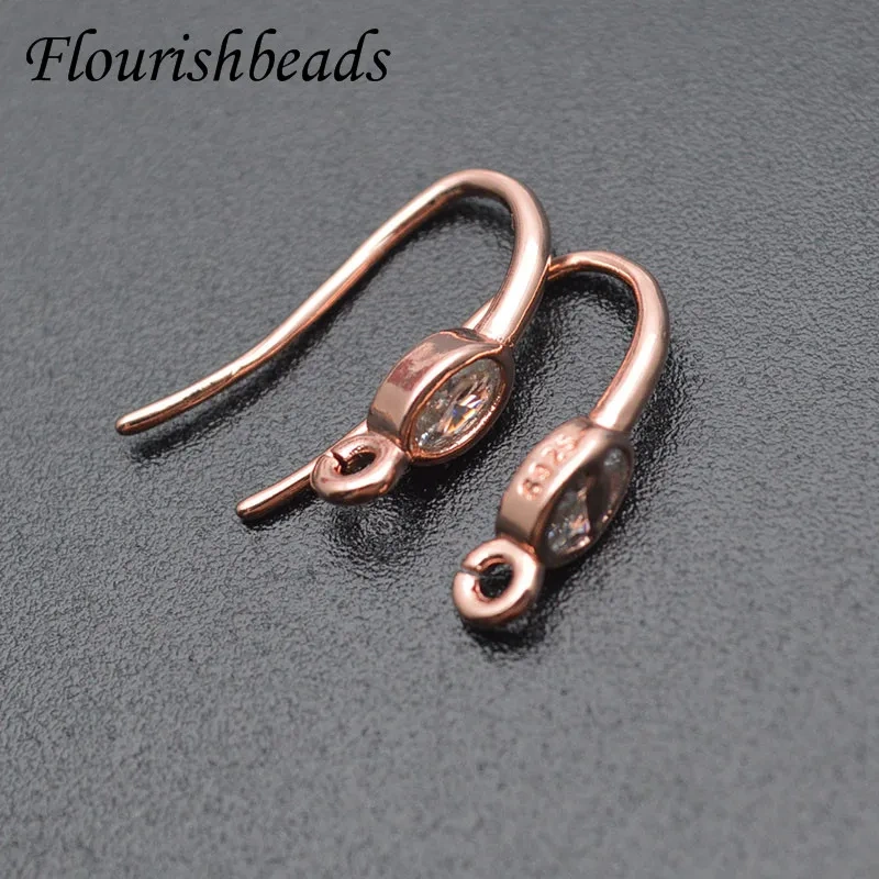 Multiple Colour Nickle Free Cubic Zircon CZ Beads Paved Earring Hooks DIY for High Quality Jewelry Making Supplier 30pcs/lot