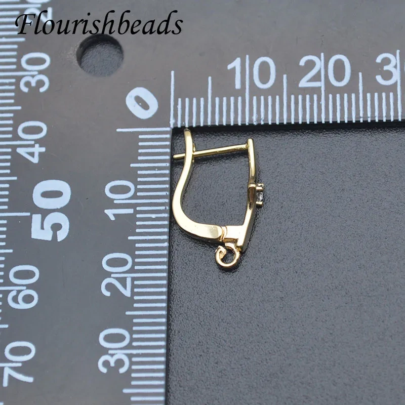 30pcs/lot DIY Earring Making Accessories Supplies Handmade Gold Color CZ Paved Shvenzy Earring Hook Clasp