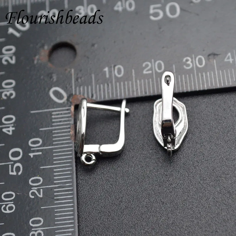 Oval Hollow Gold Rhodium Plated Nickle Free Anti Rust Earring Hooks Handmade DIY for Jewelry Making Supplier 30pcs