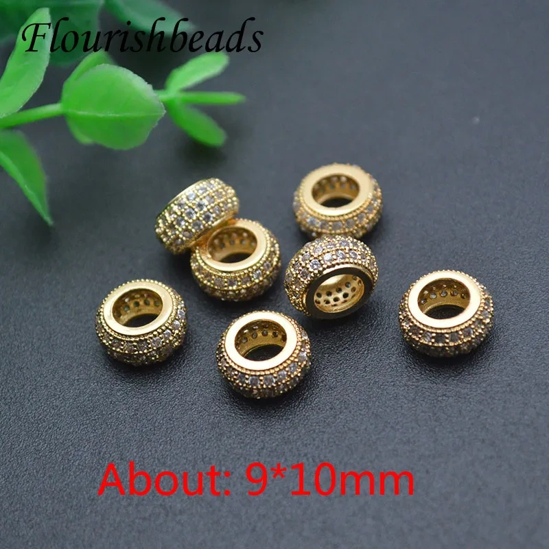 Hot Sell Multi Designs Real Gold Plating Metal Beads Handcraft Loose Spacer Beads Fit DIY Jewelry Bracelets 20pcs/lot
