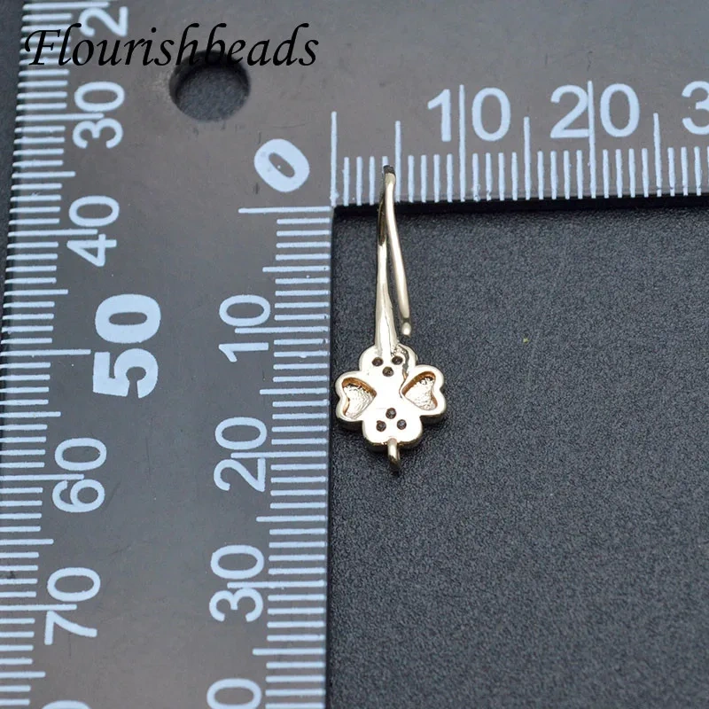Gold Plated Flower Shape Wire Fish Earring Hooks for Handmade Women Fashion Jewelry Making 30pcs/lot