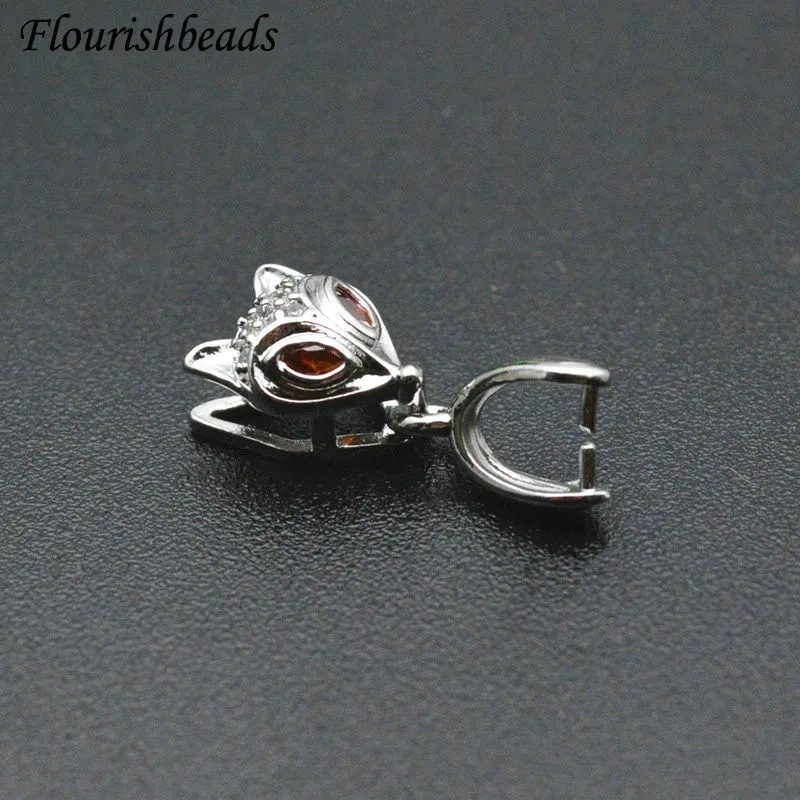 Fox Shape Handicraft Jewelry Clamp Pinch Clip Bail Charms Hooks Accessories for Women Gems Earrings Necklace Jewelry Making