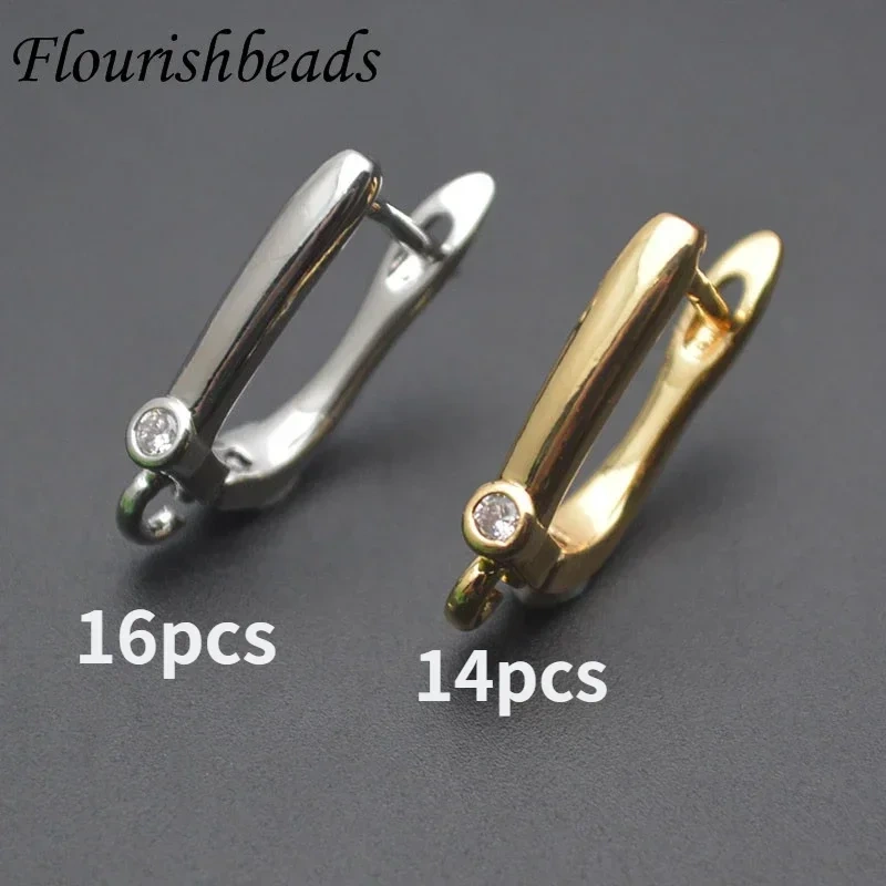 30pcs/lot 18k Gold Plated Jewelry Accessories Shvenzy Ear Wire Fixture Fastener Bale DIY Earring Hooks Clasp