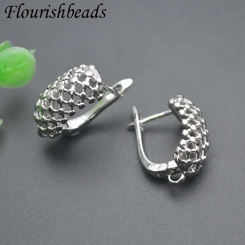 New Design 15x17mm Metal Nickel Free Mesh Shape Earring Hooks for Jewelry Findings 30pcs/lot
