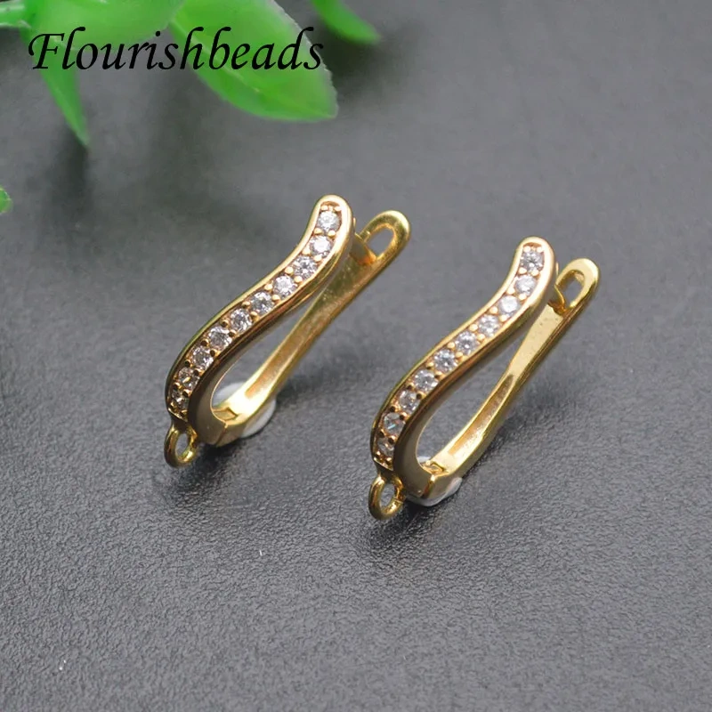 New Design Gold Color Anti Fading Earring Hooks  Leverback Earwire for Women's Handmade Jewelry Making Accessories 30pcs/lot