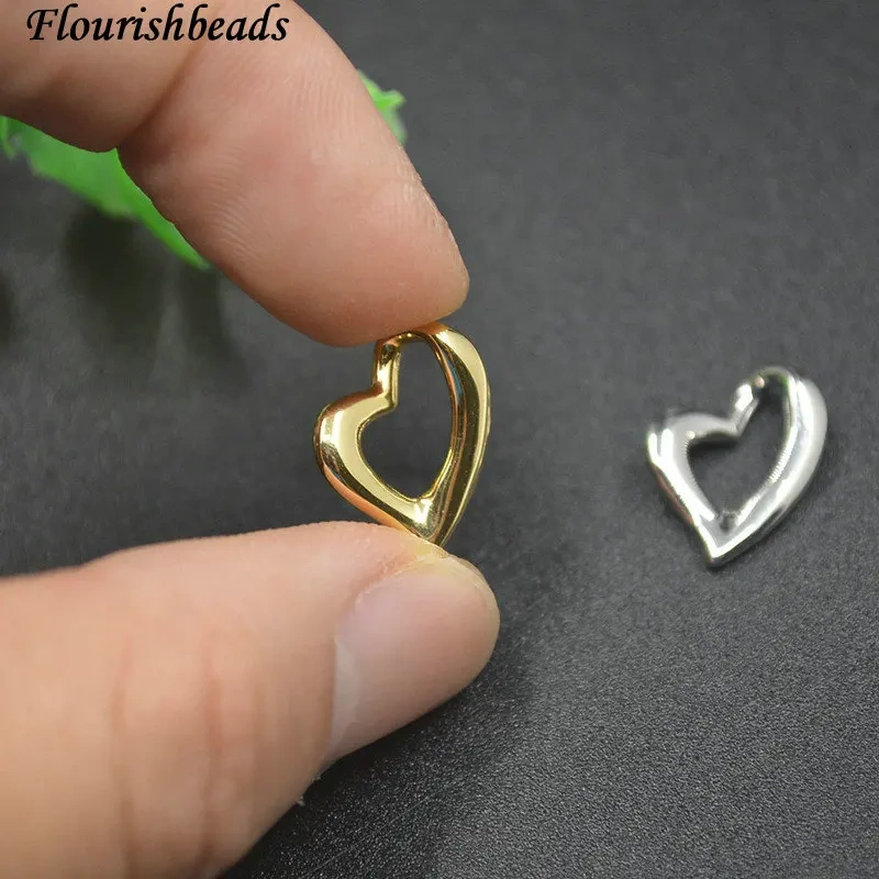 30pcs/lot Jewelry Findings Anti Fading Smooth Asymmetrical Love Heart Charms DIY Earrings Necklace Accessories