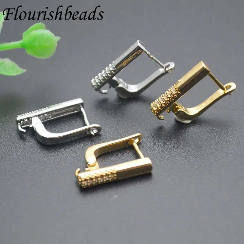 30pcs/lot 11x18mm Rhodium Gold Plating Rectangle Shape Earring Hooks DIY High Quality Color Remain Jewelry Making