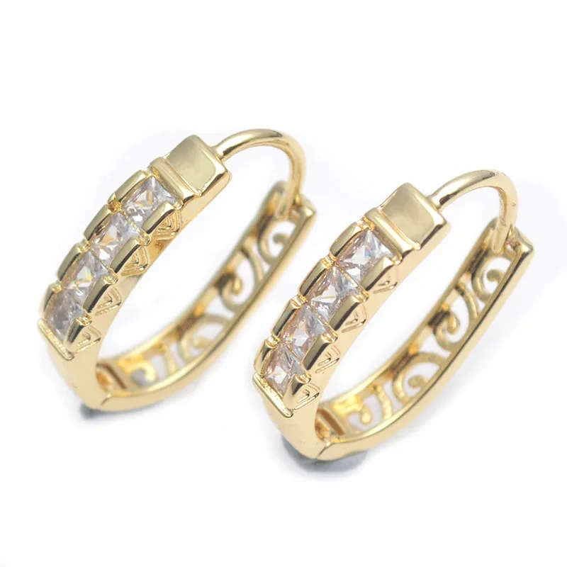 17x23mm High Quality CZ Beads Paved Earring Hooks Clasp Ear Wire Stud Accessories for DIY Jewelry Making Supplier
