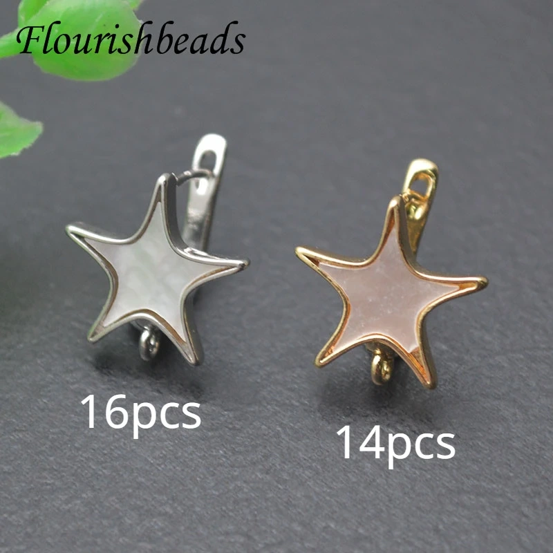 Natural MOP Shell Five Star Shape Earring Hooks Clasp for Women DIY High Quality Earrings Making Accessories