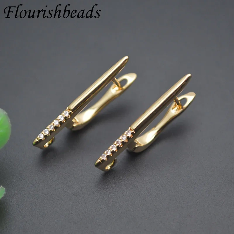 Jewelry Findings Handmade Accessories 18k Gold Plated Earwire Earring Hooks Accessories for Diy Earrings Making 30pcs/lot