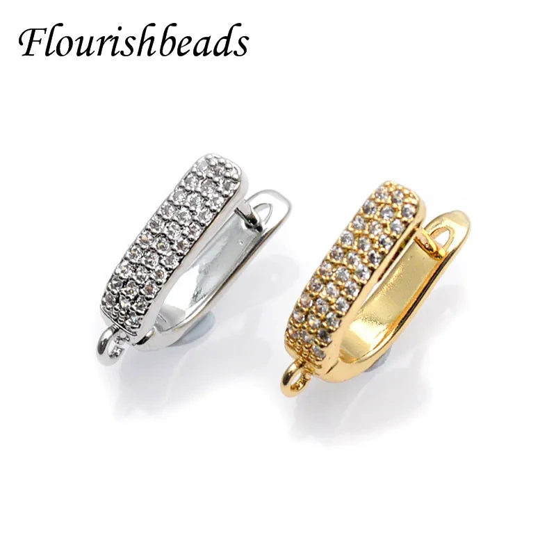 30pcs High Quality Multiple Rows Rhinestones Beads Paved Nickel Free Earring Hooks for DIY Jewelry Making Supplier