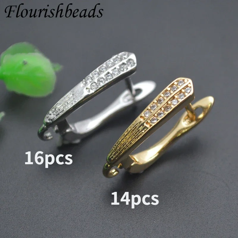 Good Quality Jewelry Schwenzy Findings Basic Bail Ear Wire Paved CZ Beads Earring Hooks Accessories for Women DIY Earrings