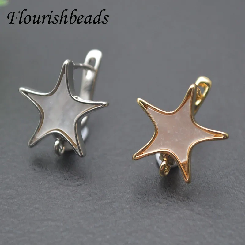 Natural MOP Shell Five Star Shape Earring Hooks Clasp for Women DIY High Quality Earrings Making Accessories