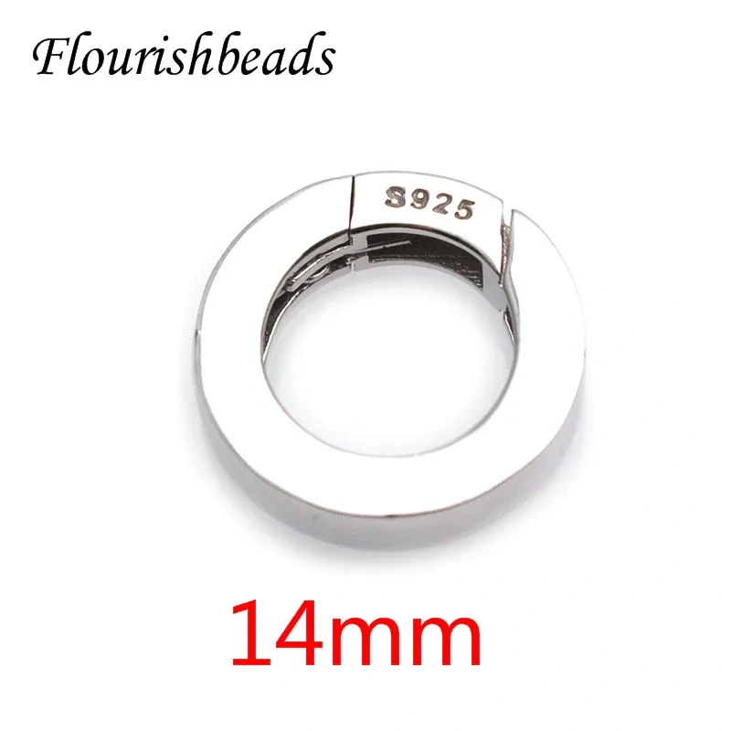 925 Silver Anti Fading O Ring Spring Clasps Round Carabiner Hook Dog Buckles Connector for DIY Fine Jewelry