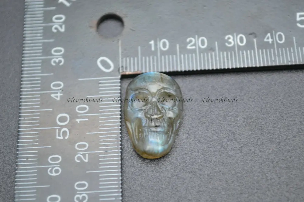 5pc Shiny Gem Natural Labradorite Skull Cabochon Pendant Fit Jewelry Making